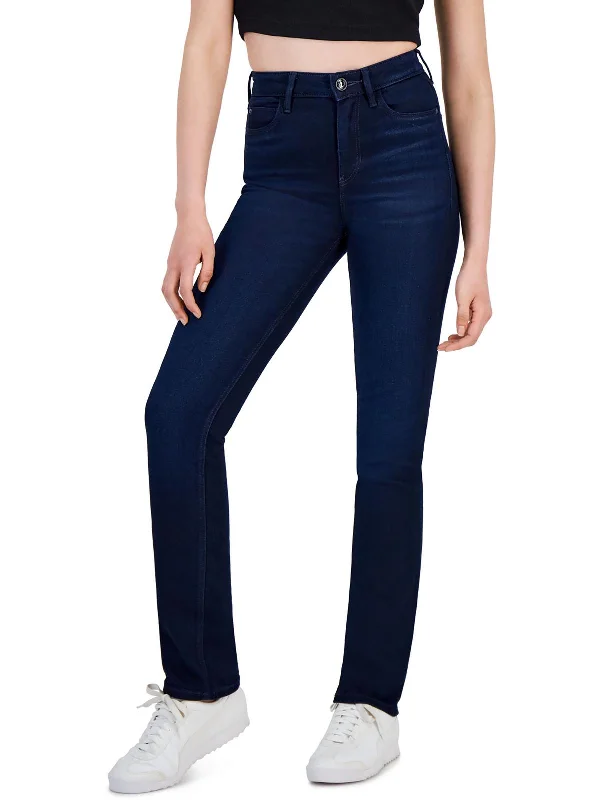 fleece-lined pants for women -1981 Womens High-Rise Dark Wash Straight Leg Jeans