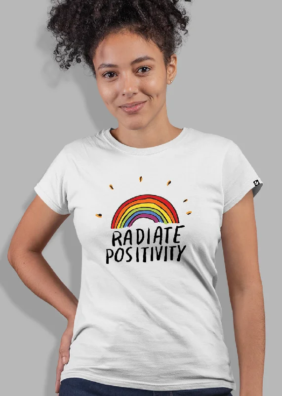 crop tops for women -Radiate Positivity Women half sleeve T-shirt