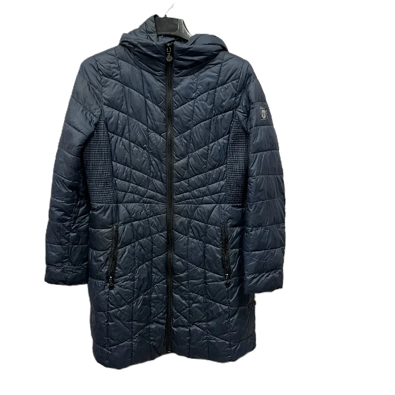 slim fit coats for women -Coat Puffer & Quilted By Bernardo In Navy, Size: M