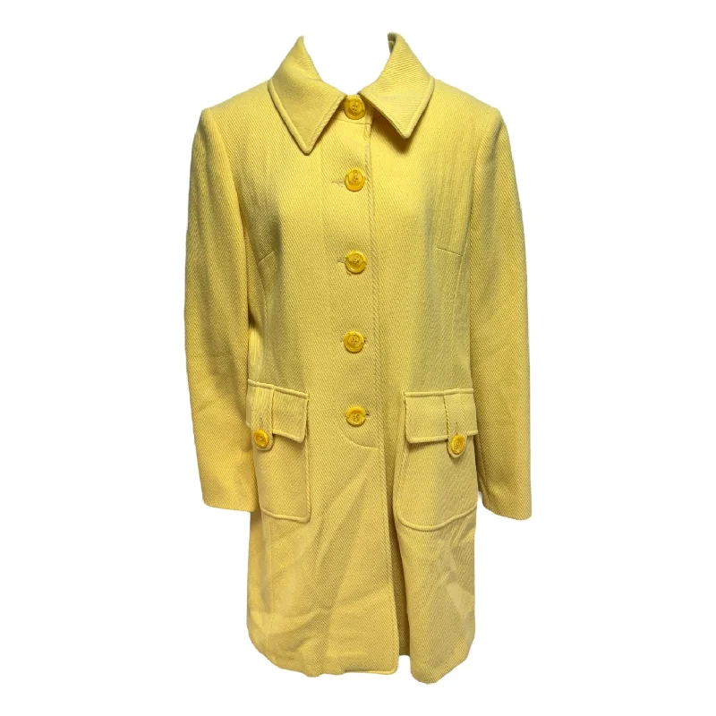 thick winter coats for women -Coat Wool By Talbots In Yellow, Size: 6