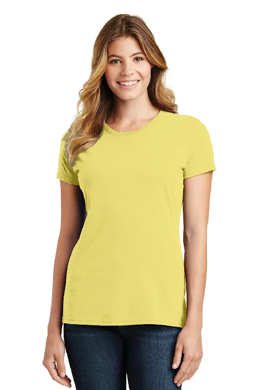 women's summer blouses -Port & Company Womens Fan Favorite Short Sleeve Crewneck T-Shirt - Yellow