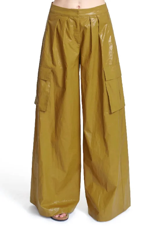 holiday pants for women -Nubia Wide Leg Pants In Olive