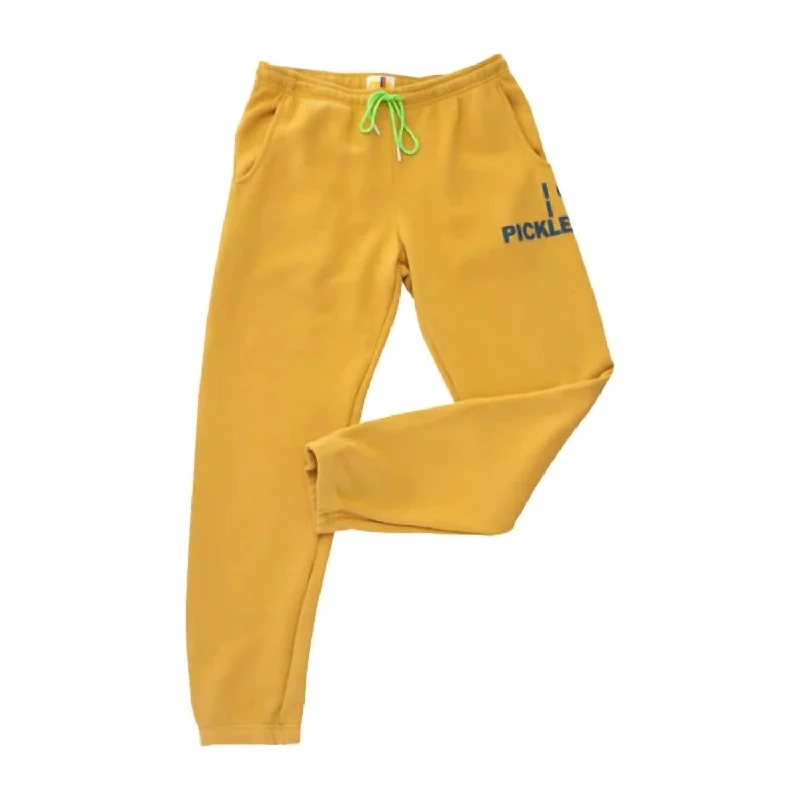 fleece-lined pants for women -Women's Pickleball Sweatpant In Gold