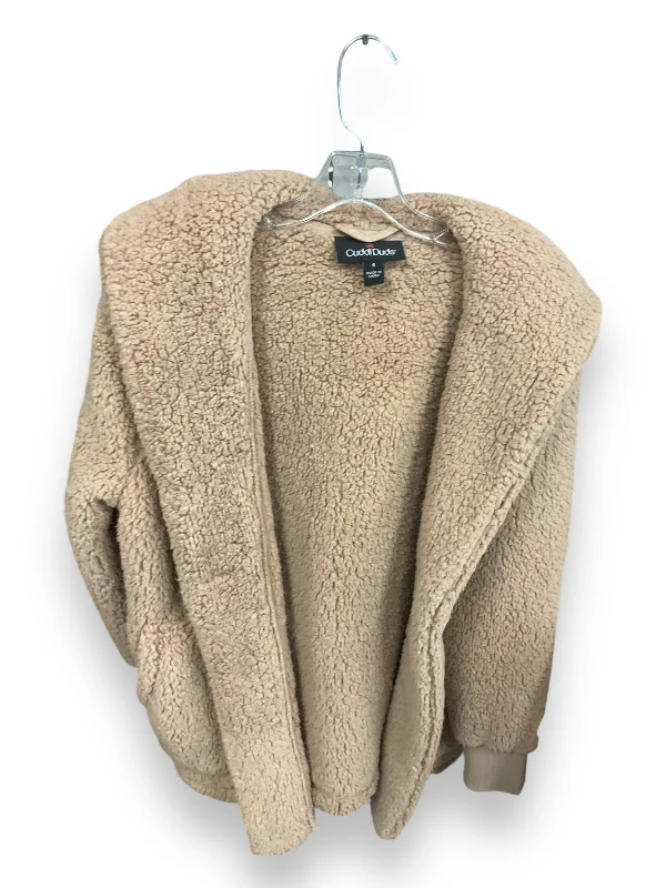 casual hooded jackets for women -Coat Faux Fur & Sherpa By Cuddl Duds In Tan, Size: S