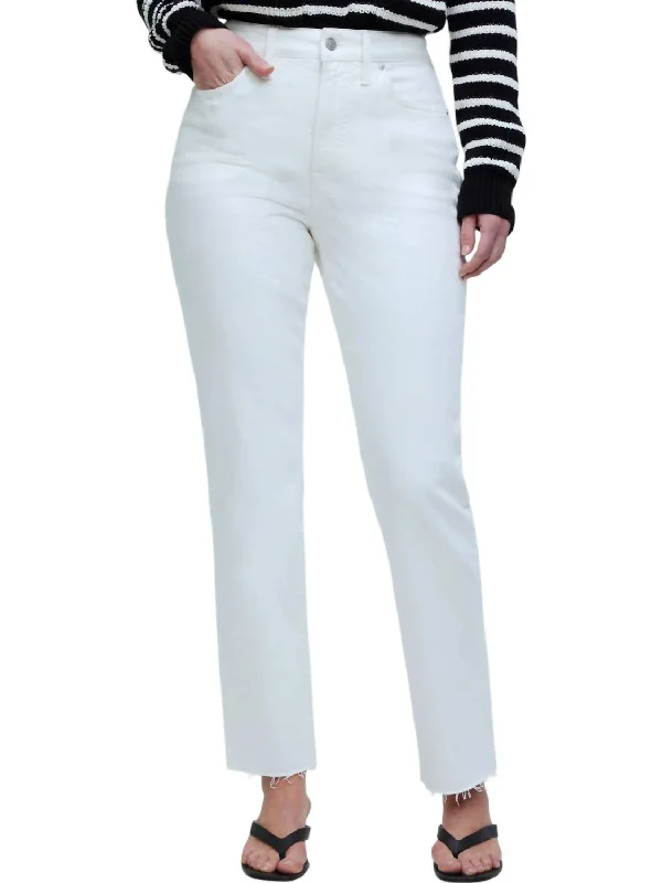 soft touch pants for women -Curvy Perfect Vintage Jeans In Tile White