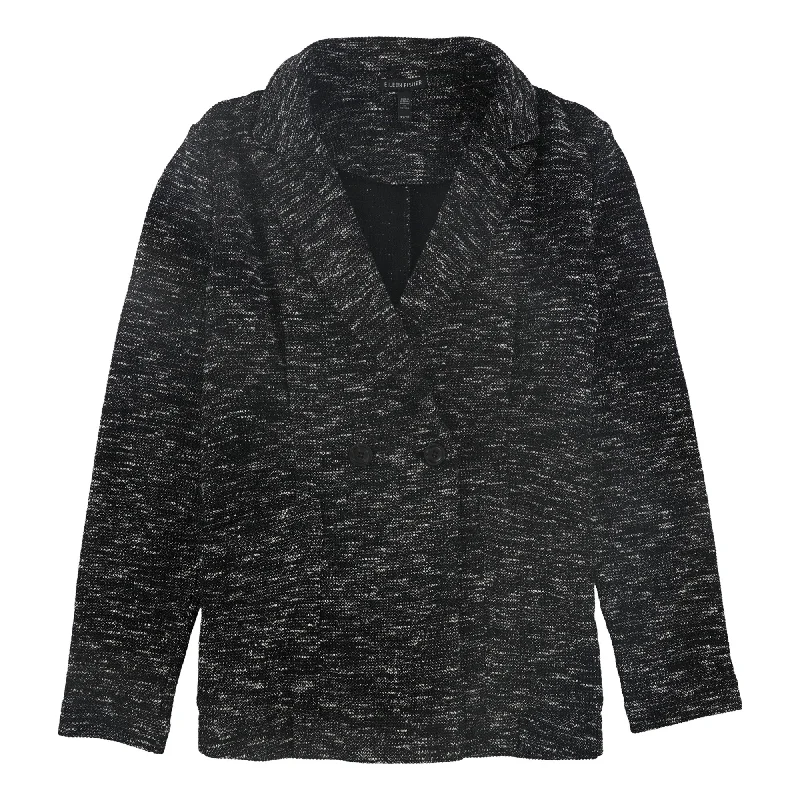 trendy coats for women -Eileen Fisher Womens Textured One Button Blazer Jacket, Black, X-Small