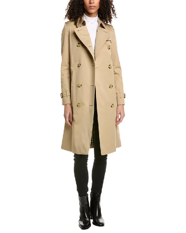 warm winter coats for women -Burberry The Kensington Trench Coat