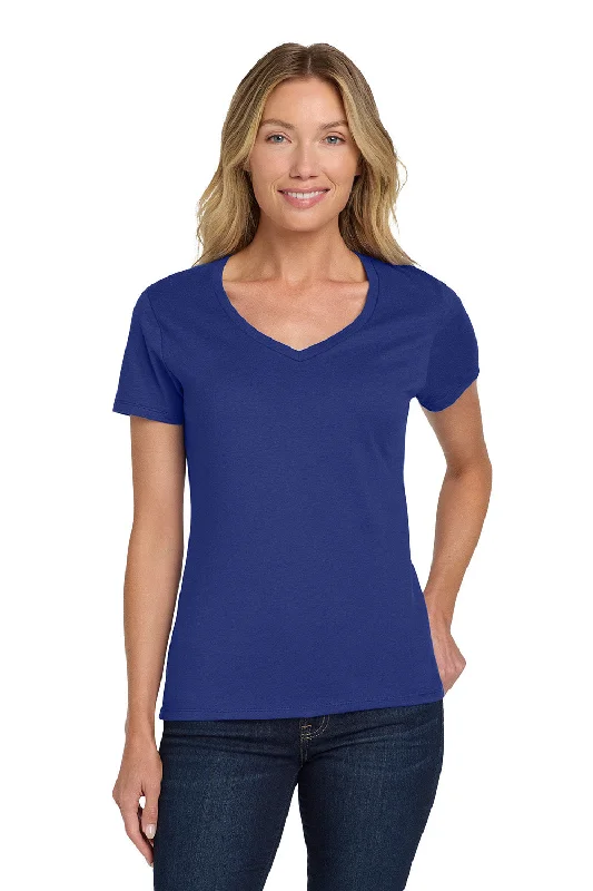 modest tops for women -Hanes Womens Nano-T Short Sleeve V-Neck T-Shirt - Deep Royal Blue