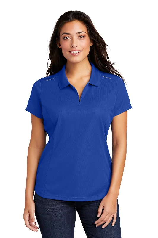 fitted blouses for women -Port Authority Womens Moisture Wicking Short Sleeve Polo Shirt - True Royal Blue