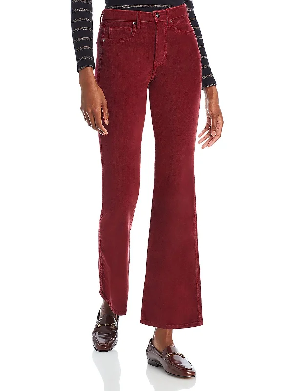 oversized pants for women -Womens High Rise Corduroy Bootcut Jeans