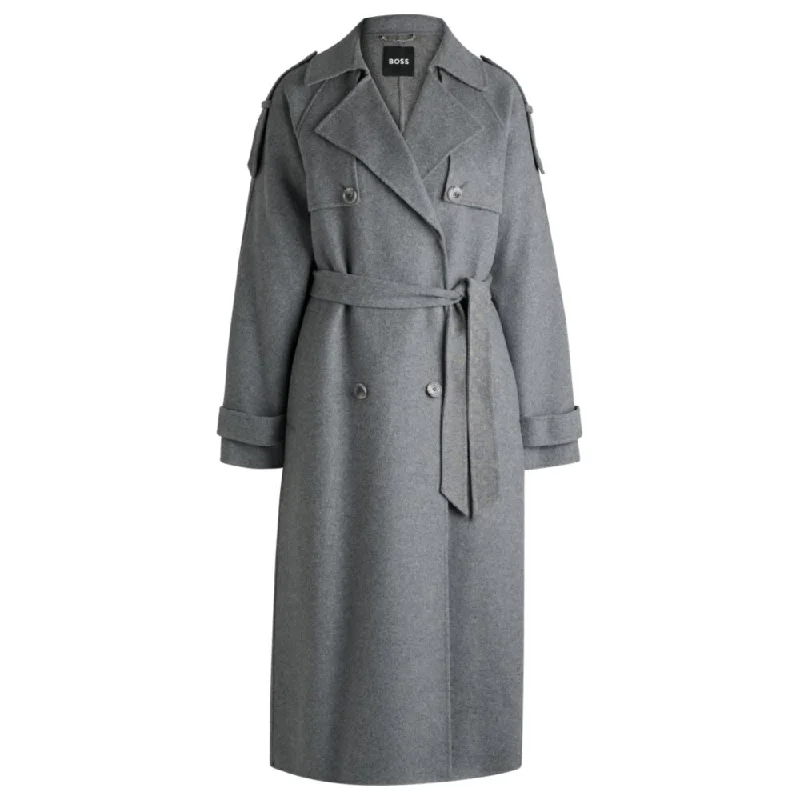 mid-length coats for women -Belted trench coat in a wool blend