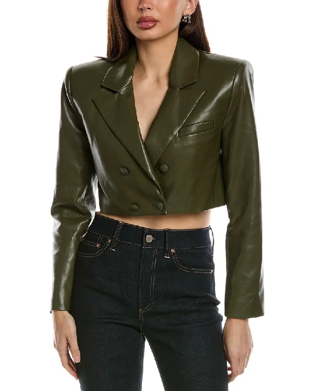 cropped jackets for women -alice + olivia Anthony Blazer