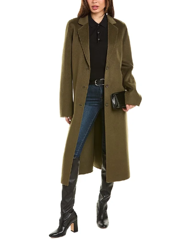 street style coats for women -Jason Wu Single-Breasted Long Wool & Cashmere-Blend Coat