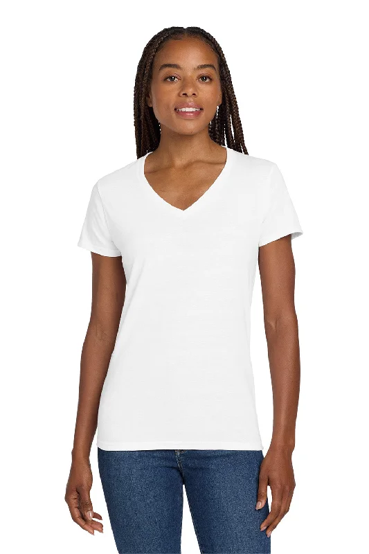 sexy tops for women -Gildan Womens Short Sleeve V-Neck T-Shirt - White