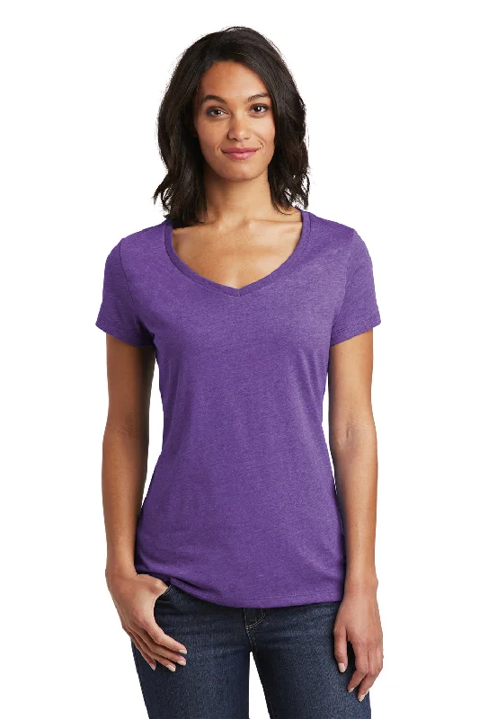 cotton tunics for women -District Womens Very Important Short Sleeve V-Neck T-Shirt - Heather Purple