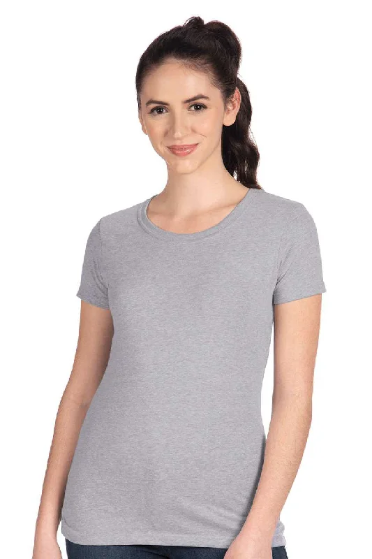 crochet tops for women -Next Level Womens Ideal Jersey Short Sleeve Crewneck T-Shirt - Heather Grey