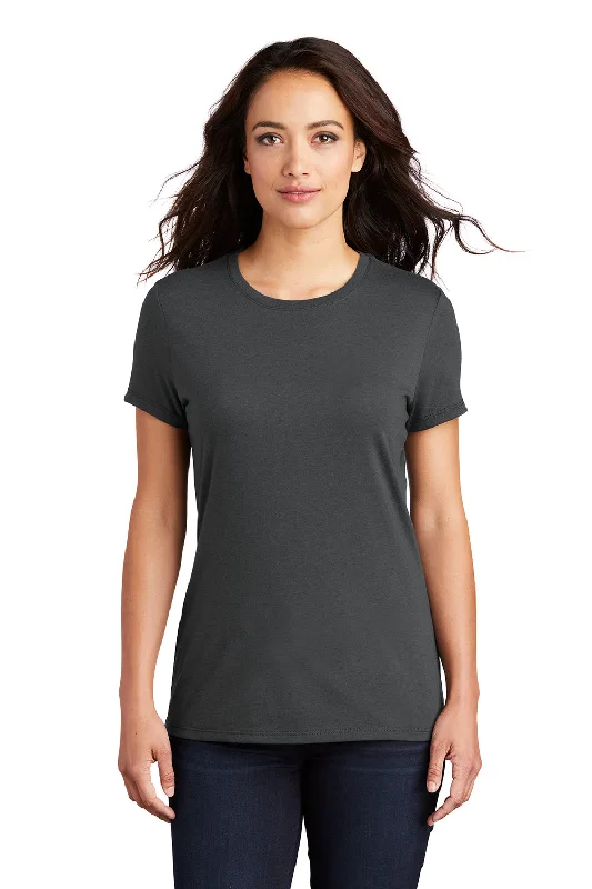 plus size women's tops -District Womens Perfect Tri Short Sleeve Crewneck T-Shirt - Charcoal Grey