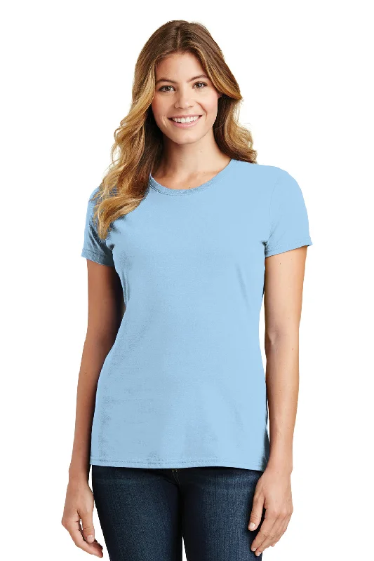 stretchable tops for women -Port & Company Womens Fan Favorite Short Sleeve Crewneck T-Shirt - Light Blue