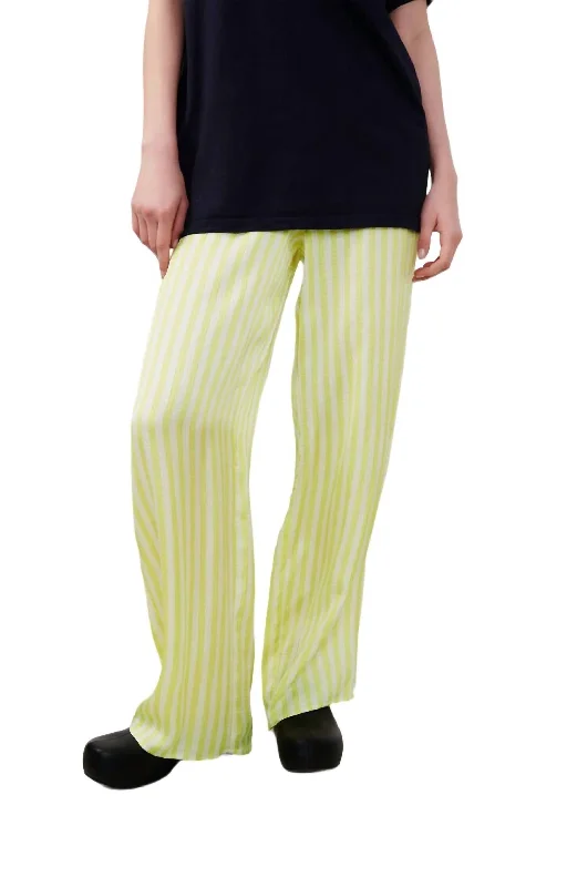 comfy pajama pants for women -Shanning Pant In Fluorescent Yellow Stripes