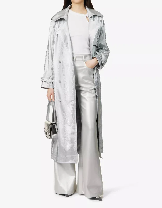 street style coats for women -Vivienne Trench Coat In Silver