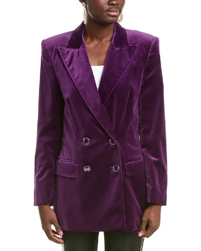 casual bomber jackets for women -Alberta Ferretti Velvet Blazer