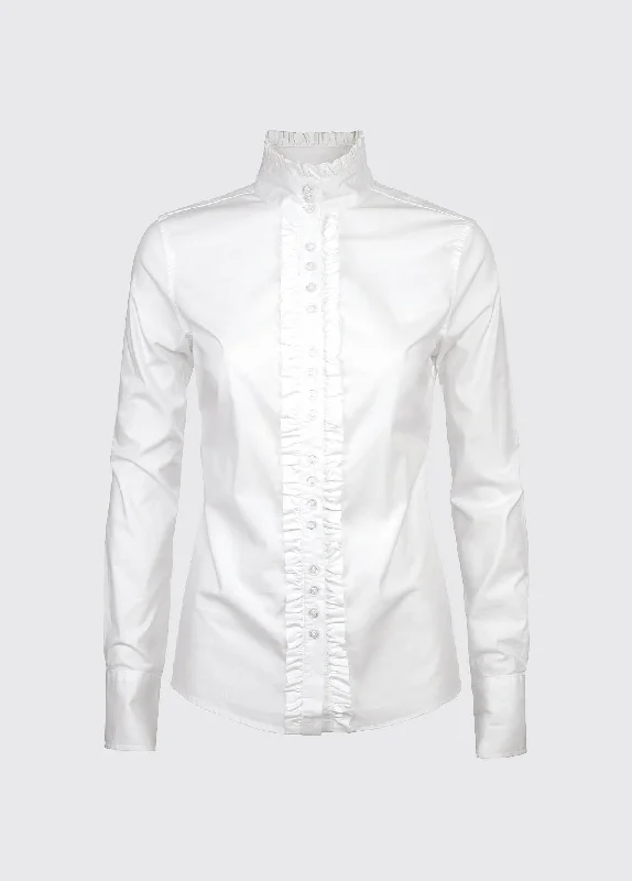 fashionable work tops for women -Chamomile Shirt - White