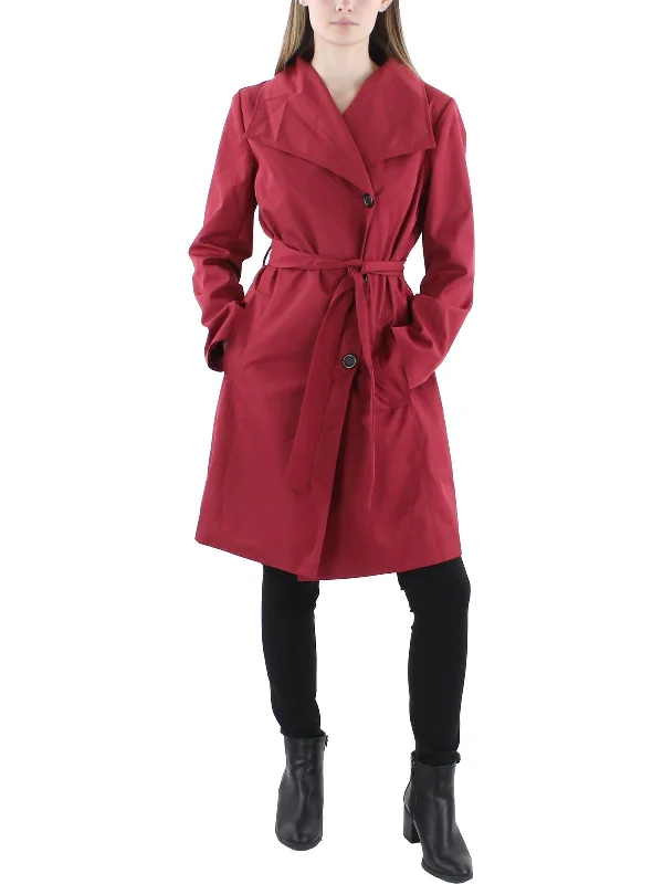 lightweight jackets for women -Elsa Womens Midi Cold Weather Trench Coat