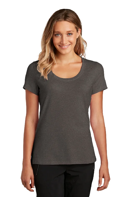 basic tops for women -District Womens Flex Short Sleeve Scoop Neck T-Shirt - Heather Charcoal Grey