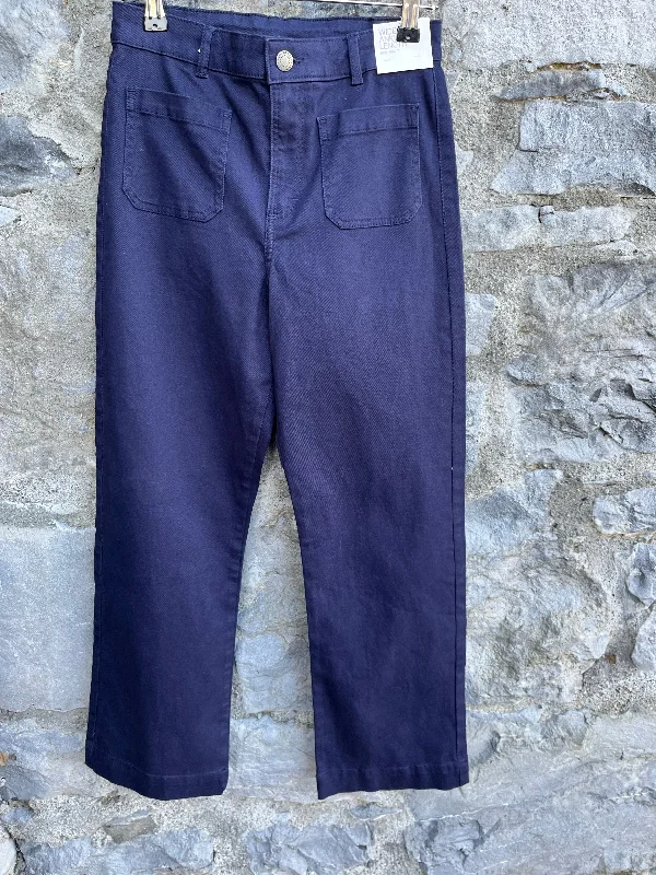 women's harem pants -Navy wide leg pants   12-13y (152-158cm)