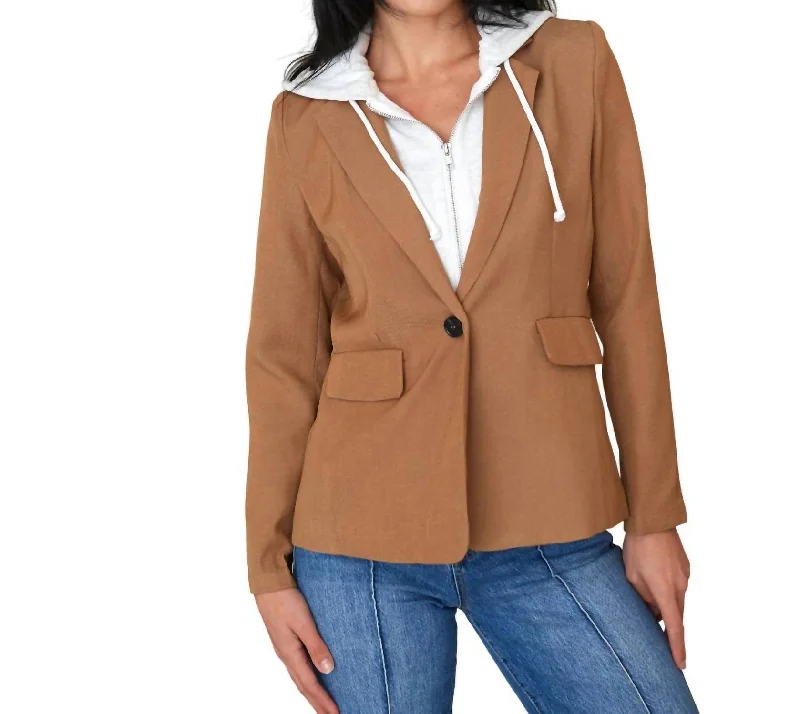 business casual coats for women -Drew Blazer In Caramel