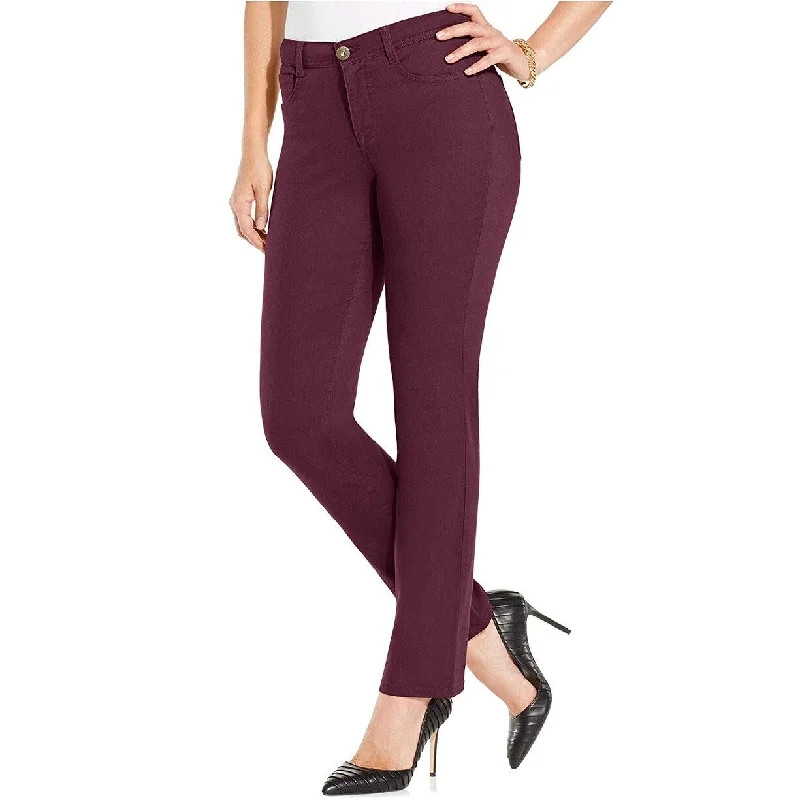 comfortable pants for women -Style & Co Women's Petite Tummy-Control Skinny Jeans Dark Red Size 12P - 12 Petite