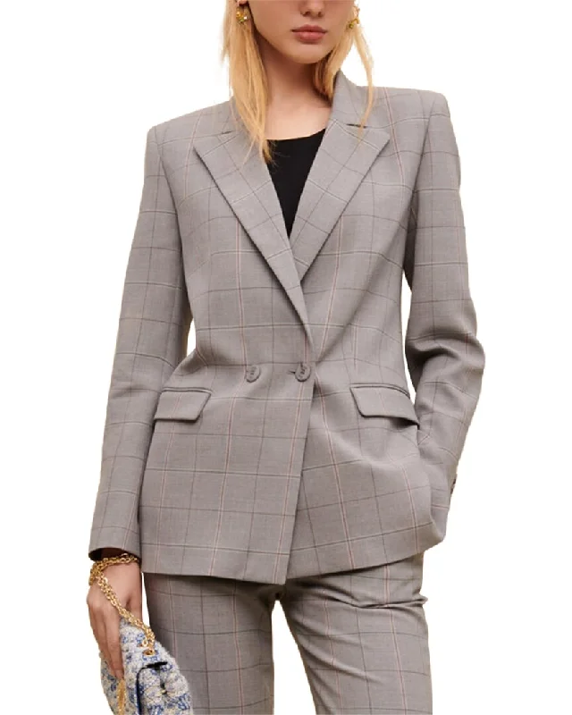 women's raincoats -Maje Varreau Wool-Blend Suit Blazer