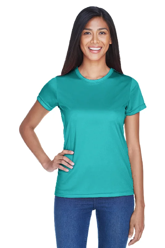 fashionable work tops for women -UltraClub Womens Cool & Dry Performance Moisture Wicking Short Sleeve Crewneck T-Shirt - Jade Green