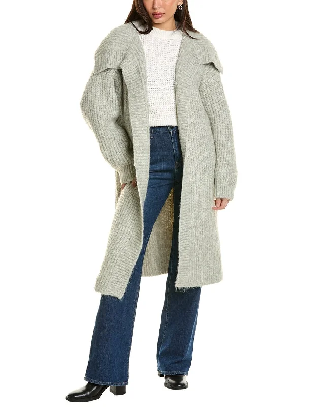 longline coats for women -Beulah Mohair & Wool-Blend Trench Coat