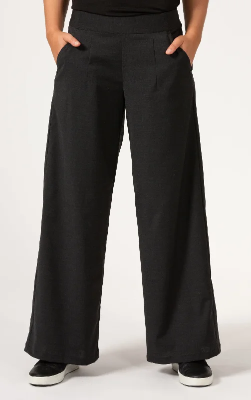 classic fit trousers for women -LIGHTWEIGHT WOOL BLEND WIDE LEG PANT