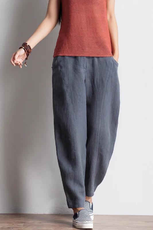 stylish women's pants -Women Casual Pencil Pants Linen Trousers K7055