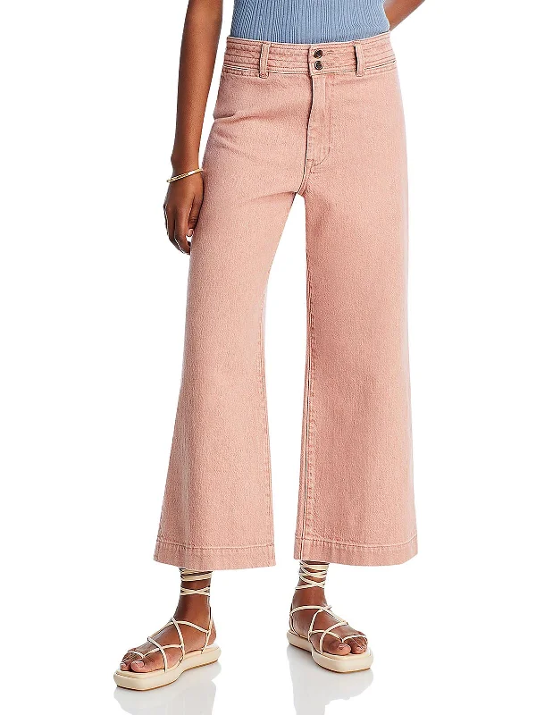 formal wide leg pants for women -Womens High Rise Denim Ankle Jeans