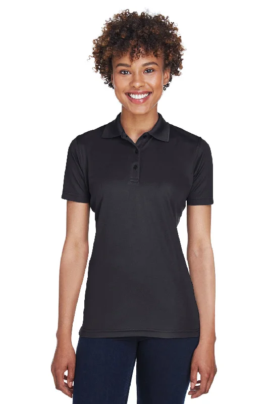 draped tops for women -UltraClub Womens Cool & Dry Moisture Wicking Short Sleeve Polo Shirt - Black