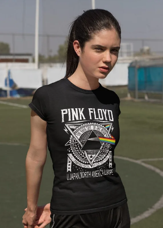 women's wrap tops -Pink Floyd Women Half Sleeve T-Shirt