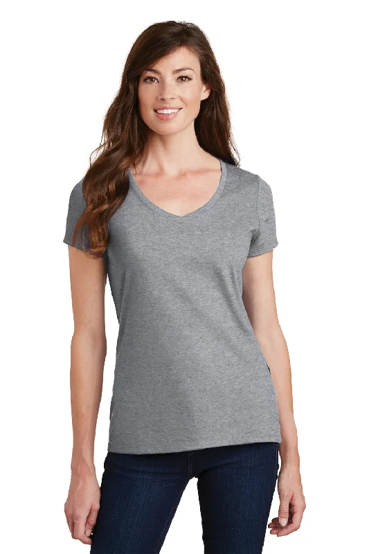 chiffon blouses for women -Port & Company Womens Fan Favorite Short Sleeve V-Neck T-Shirt - Heather Grey