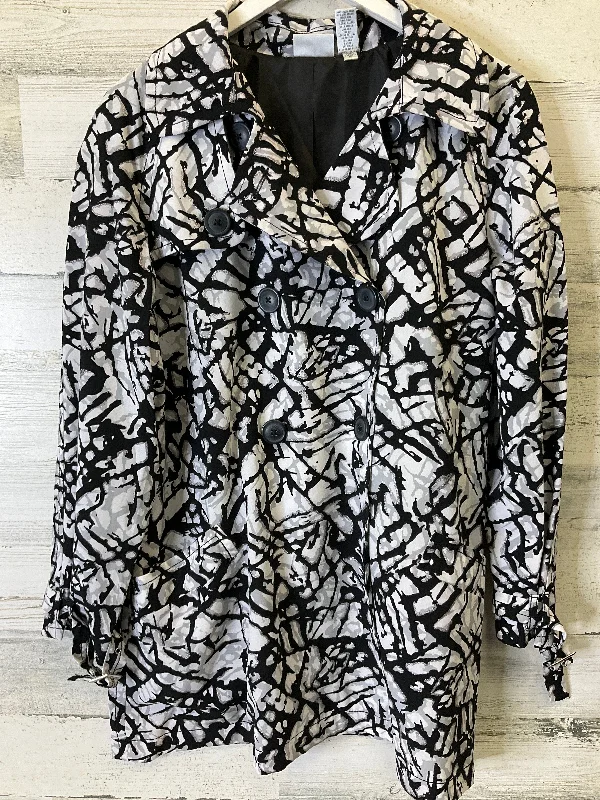 down jackets for women -Coat Raincoat By Chicos In Black & White, Size: Xs