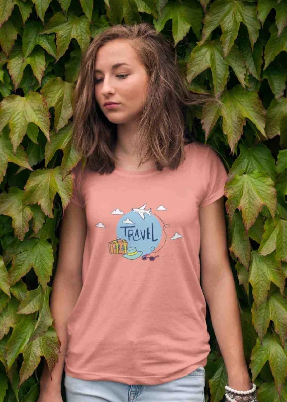 cotton tunics for women -Travel World Women Half Sleeve T-Shirt