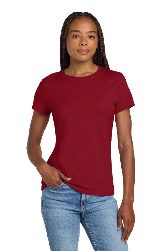 women's silk tops -Hanes Womens Nano-T Short Sleeve Crewneck T-Shirt - Deep Red