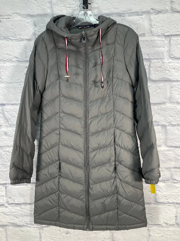 warm fleece parkas for women -Coat Puffer & Quilted By Tommy Hilfiger In Grey, Size: Xs