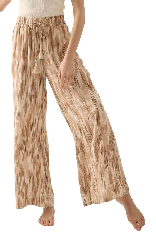 wool trousers for women -Lido Wide Leg Pants In Sand