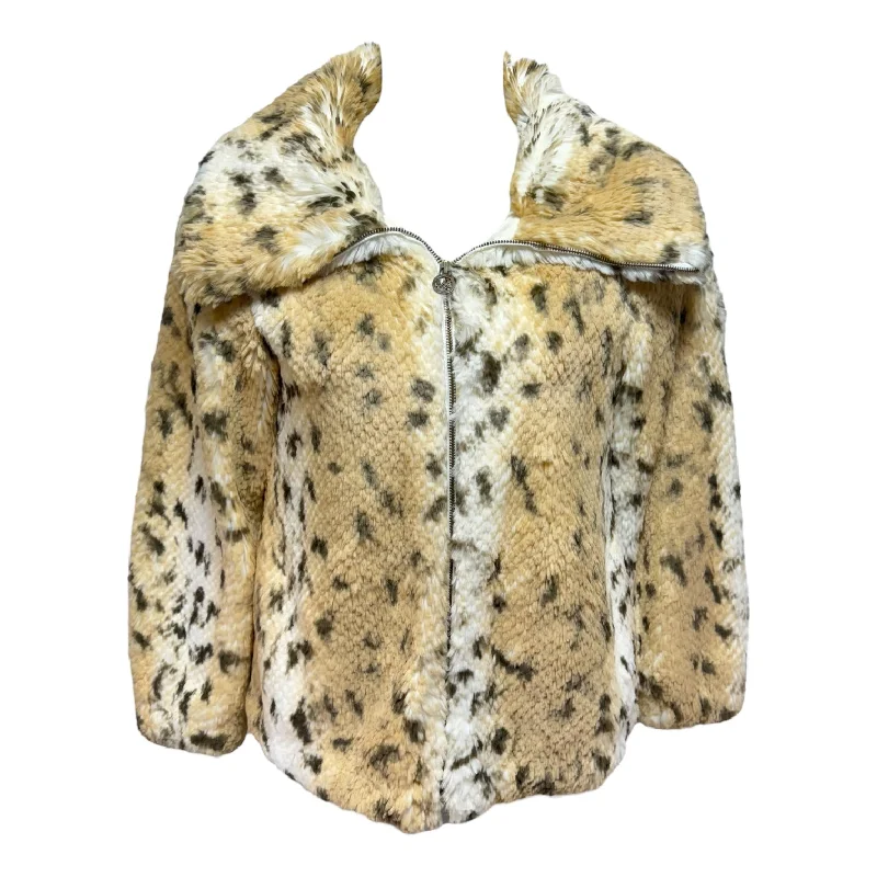 windproof jackets for women -Coat Faux Fur & Sherpa By Michael By Michael Kors In Animal Print, Size: M