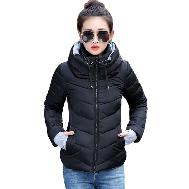 military-style coats for women -2018 new ladies fashion coat winter jacket women outerwear short wadded jacket female padded parka women's overcoat