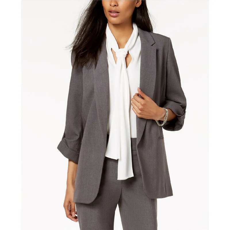 reversible jackets for women -Nine West Womens Open Front Blazer Jacket, Grey, Large