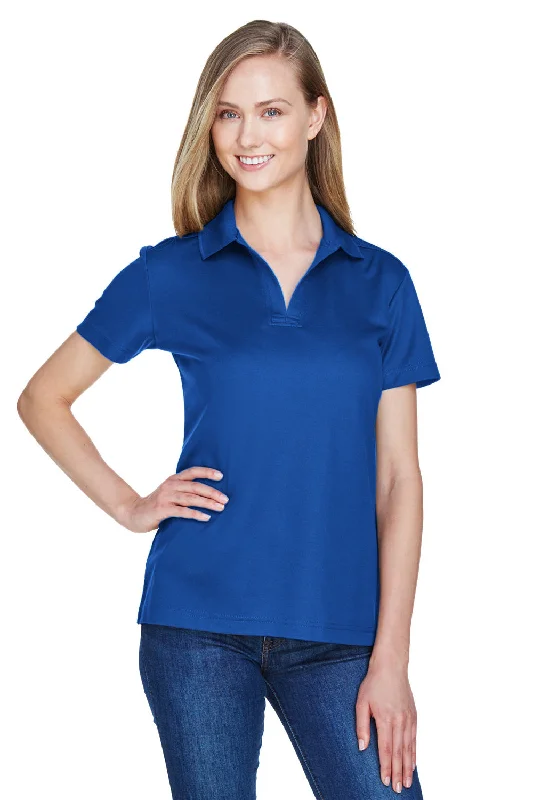 ribbed tank tops for women -Devon & Jones Womens CrownLux Performance Moisture Wicking Short Sleeve Polo Shirt - True Royal Blue