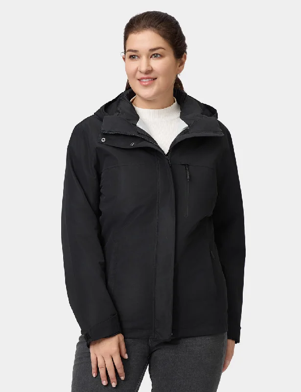 slim fit coats for women -River Ridge Women's 3-in-1 Heated Jacket with Down Liner